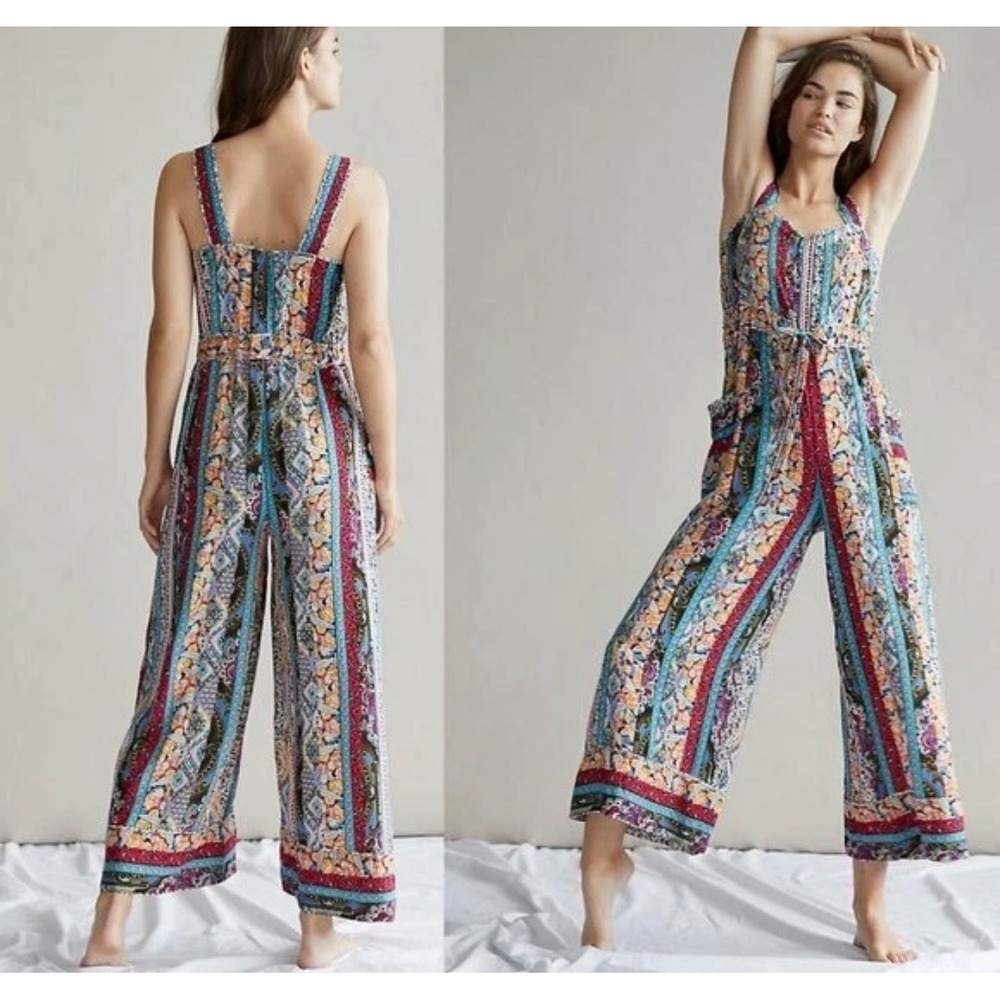 Anthropologie Calais wide leg Jumpsuit SS Small New